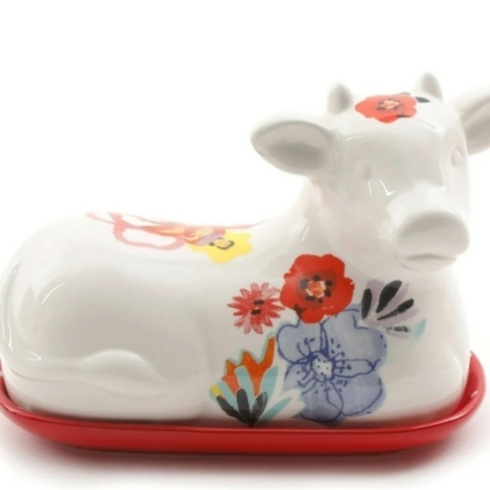 HTF Pioneer Woman Flea Market Cow Butter Dish